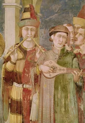 Detail von Musikern aus dem Leben des heiligen Martin, ca. 1326